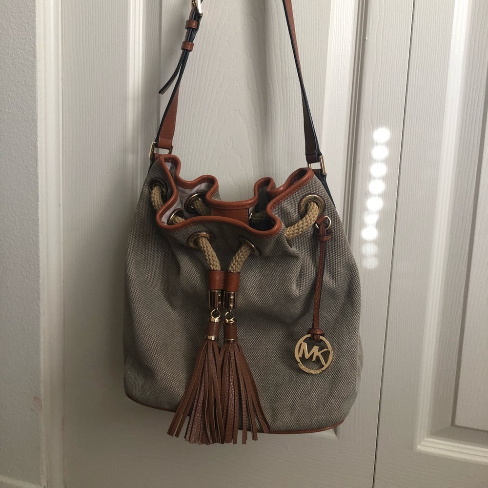Med MK canvas shoulder bag